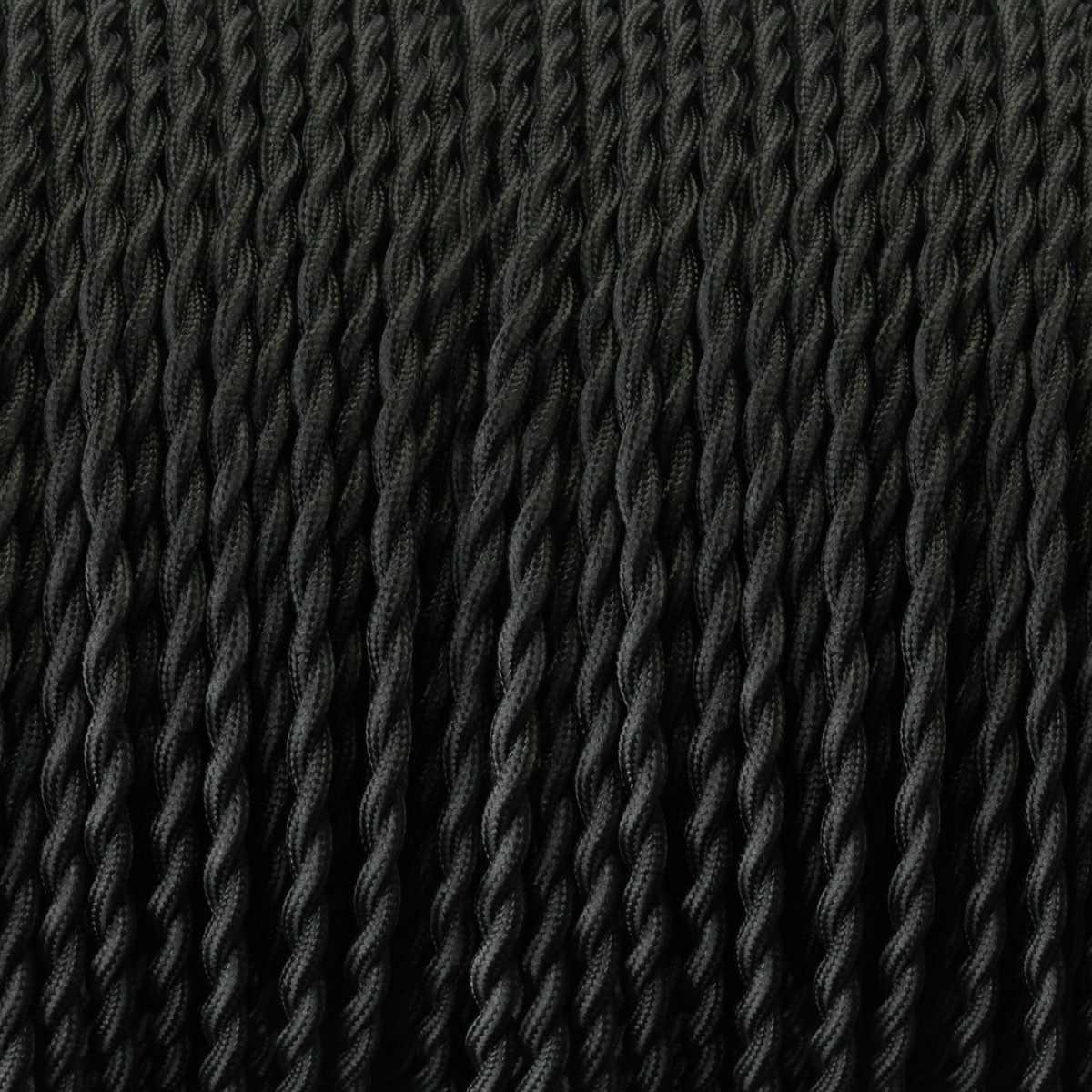 Vintage Black 2-Core Twisted Fabric Cable | 0.75mm Braided Cord for Pendant Flex ~1769